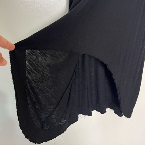 Freeloader Black Midi Dress Hi-Low Burnout Tee T-Shirt Rayon Made in USA Small - Picture 4 of 11